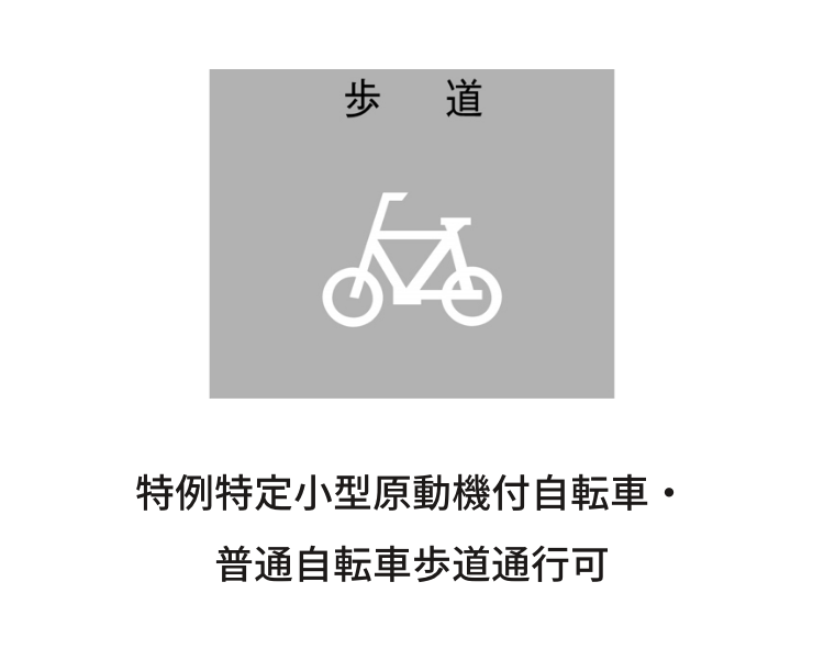 特例特定小型原動機付自転車・普通自転車歩道通行可
